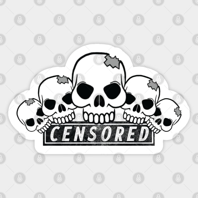 Censored Skulls Sticker by MaximationGraphix2020